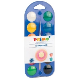 Acuarele Morocolor cu pensula diametru pastila 25mm 12 culori/set MC15401