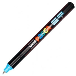 Marker UNI PC-1MR 0. 7 mm varf metalic fin albastru deschis Posca