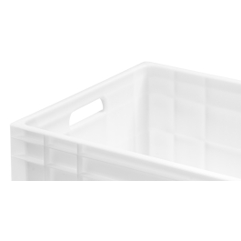 Naveta, alb, fundul si peretii fara perforatii, plastic