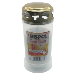 Candela de plastic cu capac V3, alba, durata 2 zile, Bispol