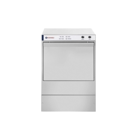 Masina profesionala de spalat vase K 50 cu pompa de evacuare si detergent 50 x 50 control electromecanic 230 W Hendi Inox 570x600(+370)x(H)830 mm