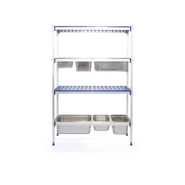 Raft Hendi depozitare din aluminiu pentru vaschete GN - 1120x355x(H)1685