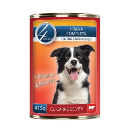 4DOG Conserva Caini cu carne de vita 415g