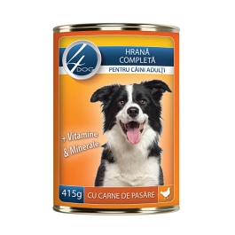 4DOG Conserva Caini cu carne de pasare 415g