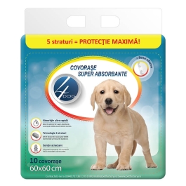 4Dog Covorase igienice absorbante 60x60cm, 10buc