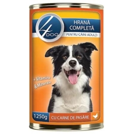 4Dog Conserva caini cu carne de pasare, 1240g