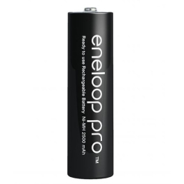 Acumulatori Eneloop PRO 4x AA R6 2500mAh Preincarcati si Carcasa BK-3HCDEC4BE ECO Plastic Free Blister 4, Panasonic