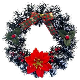 Coronita Craciun Ornamente Si Fundite verde-alb-rosu, 27 cm