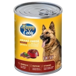 Hrana umeda pentru caini, gust de ficat, 415g Happy Coby