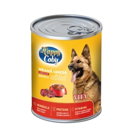 Hrana umeda pentru caini, gust de vita, 415g Happy Coby