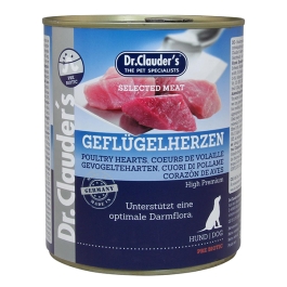 Hrana umeda, Caini, 800 g, cu Inimi de pui, Dr. Clauder`s Selected Meat 