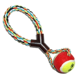  4DOG Jucarie Bumbac Minge cu Maner