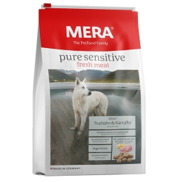 MERA Hrana Uscata Caini Pure Sensitive Fresh Meat Adult Medium/Maxi Curcan si Cartof 12.5 kg
