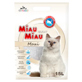 MIAU MIAU Asternut silicatic pentru Pisici, 15 l