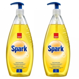 Pachet Sano Spark Detergent vase cu pompita Lamaie 2x1L