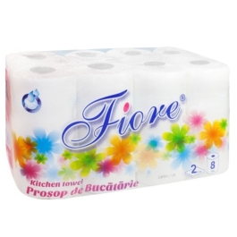 Prosop de bucatarie 8 role 2 straturi, Fiore 