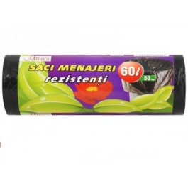 Saci menajeri negru 50 bucati, 60 L - Micas