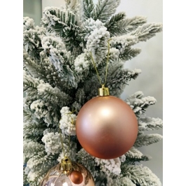 Set 16 globuri roz pal 7 cm