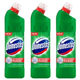 Pachet Dezinfectantul cu inalbitor Domestos anticalcar Pine, 750ml x 3buc