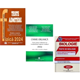 Pachet 3 carti Chimie organica, Fizica si Biologie. Teste pentru admiterea in invatamantul superior medical 2024