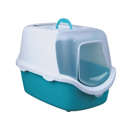 Trixie Litiera cu Acoperis Vico 40x40x56 cm Turcoaz cu Alb