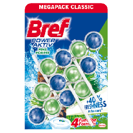 Bref Odorizant Toaleta Power Aktiv Pine, 3X50 g